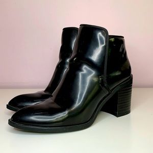 Black  Booties with thick Heel